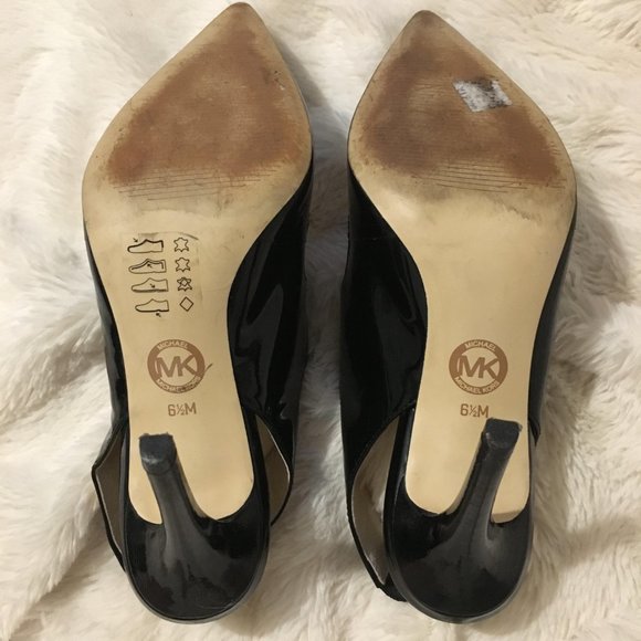 Michael Kors Sivian Sling Black patent Heels 6.5 - Picture 8 of 8